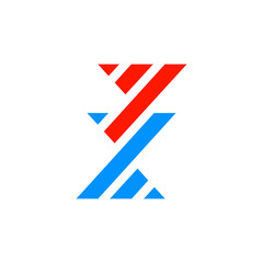 Obraz premium the logo consists of the letter X and Y monogram.