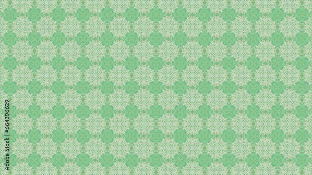Poster abstract green kaleidoscope background video. psychedelic seamless loop background.