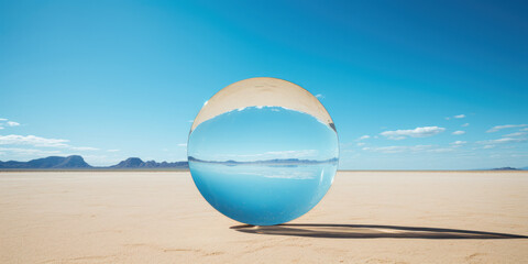 glass ball reflecting the desert