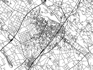 Obraz premium Vector road map of the city of Nasushiobara in Japan with black roads on a white background. 4:3 aspect ratio.
