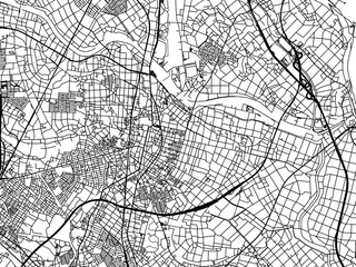 Obraz premium Vector road map of the city of Satte in Japan with black roads on a white background. 4:3 aspect ratio.