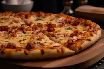 Close up of a pizza.AI generated