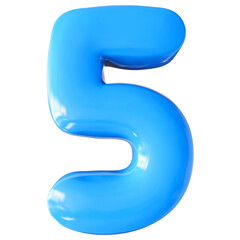 Bubble Number 5 Blue