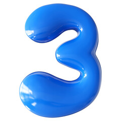 Bubble Number 3 Blue