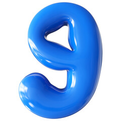 Bubble Number 9 Blue