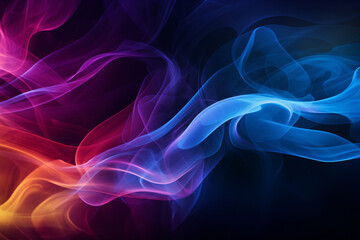 Fototapeta premium Abstract Colorful Smoke Explosion on Black Background
