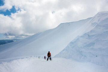 Naklejka na ściany i meble Breathtaking scenery on the snowy slopes of Vasilitsa ski center, Grevena, Greece
