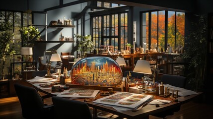 Envision a dynamic setting where business professionals are immersed in an audit of stock, financial data analysis, and strategic finance management