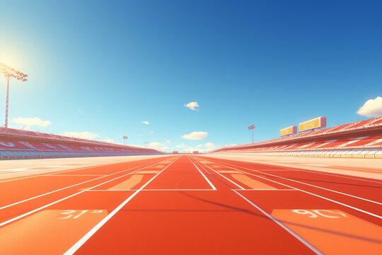 Racing finish line, track, golden port in 8k created with state-of-the-art technology. Generative AI