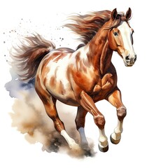 Obraz premium Horse running in watercolor design.