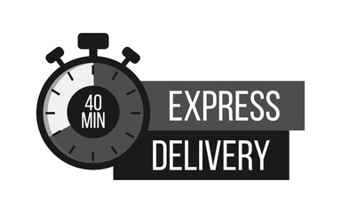 Fototapeta na wymiar Express Delivery. Stopwatch. Online express delivery service, online order tracking. Vector illustration