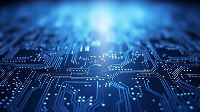 Circuit Board Background. Computer, Data, Technology, Artificial Intelligence.