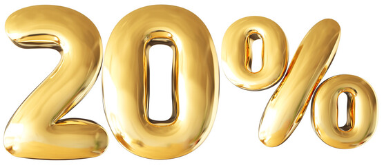 20 Percent Off Gold Sale Discount - Number Discount