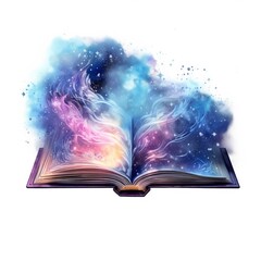 Galaxy celestial fantasy book watercolor for T-shirt Design.
