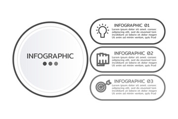 Business infographic. Vector Infographic label design template with number and 3 options or steps.
