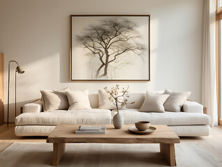 Modern Living Room with Linen-Upholstered Sofa: Breezy Comfort