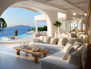 Ocean View Lounge with Crisp White Sofas