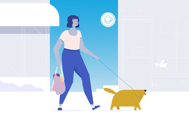 woman with dog