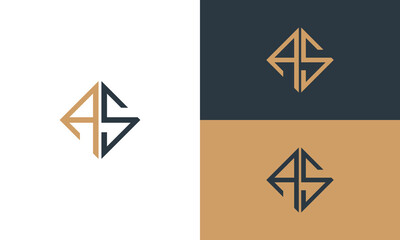 collection of initials as or sa logo design vector illustration