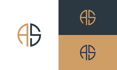 collection of initials as or sa logo design vector illustration - obrazy, fototapety, plakaty