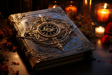 A book of shadows filled with handwritten spells and personal reflections, showcasing the love and creation of a magical journal, love and creation