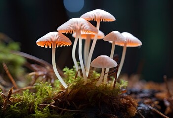 Fototapeta premium Hemimycena species mairei.