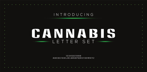 CANNABIS special and original font letter design. modern tech vector logo typeface for company.
