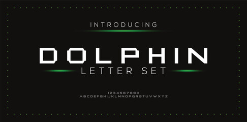 DOLPHIN special and original font letter design. modern tech vector logo typeface for company.