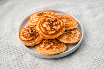 Pancakes on a white background