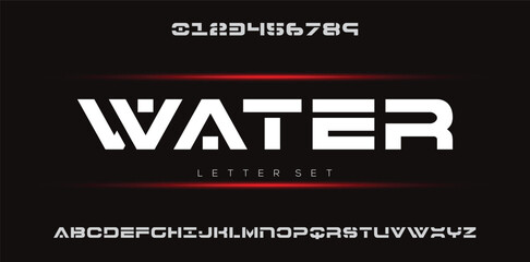 WATER special and original font letter design. modern tech vector logo typeface for company.