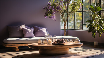 Serene and peaceful yoga studio