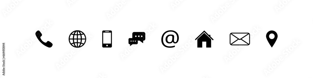 Poster icons collection. web icons. contact us. vector web icons for website on computer and mobile phone. 