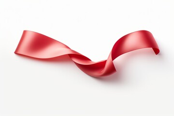 A red ribbon isolated on a white background