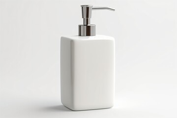 Fototapeta na wymiar A soap dispenser white bottle isolated on a white background