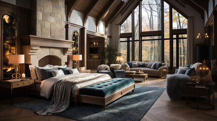 Sophisticated and glamorous master bedroom