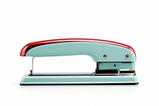 Blue stapler isolated on a white background