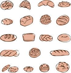 bakery products vector set