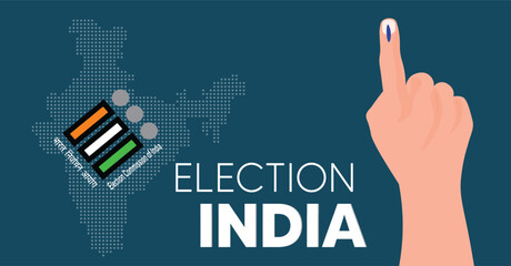 Indian election poster with Election Commission Of India logo vector