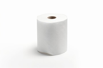 Fototapeta premium A toilet paper roll isolated on a white background