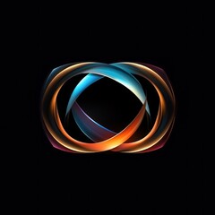 Logo, free space for text in the center, on a black background