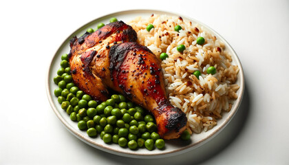 Caribbean Feast: Spicy Chicken Jerk Paired with Rice and Peas