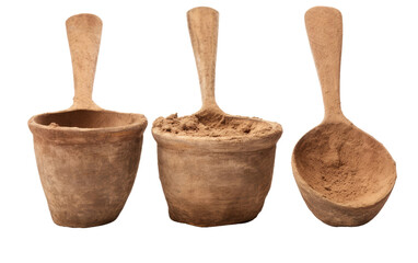 Mud Pottery Culinary Tools on Transparent Background