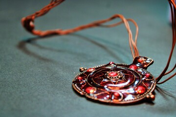 Elegance red pendant showing the antique grace with red stones - this pendant is a gift of timeless...
