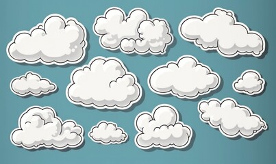 Bubble speech shape in white paper texture. Set of balloon text isolated for retro comic and design