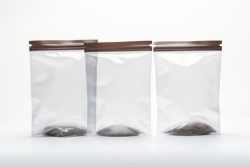 Blank transparent plastic bags isolated on a white background