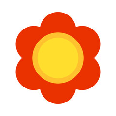 Simple red flower icon. Vector.