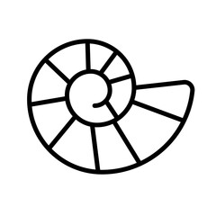 Obraz premium Simple fossil icon. Ammonite. Vector.
