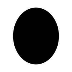 Oval shape silhouette icon. Vector.