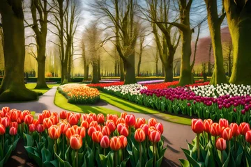 Fotobehang tulips in the park © Eun Woo Ai