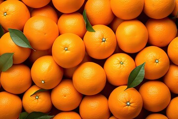 Freshly harvested oranges background. Vibrant citrus fruits. Healthy and juicy. Ripe organic orange. Close up of fresh mandarin. Tropical goodness. Half cut